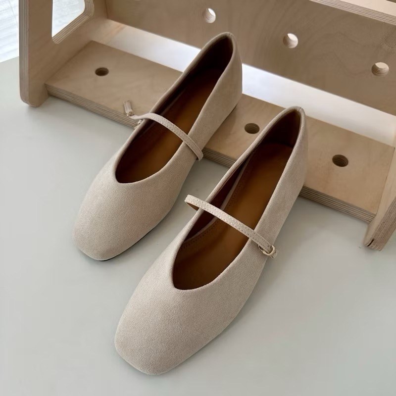 真皮瑪莉珍 麂皮 絨面 牛皮娃娃鞋 低跟瑪莉珍 韓國女鞋 細帶 真皮製 包頭鞋 娃娃鞋 平底鞋 瑪莉珍鞋-規格圖7