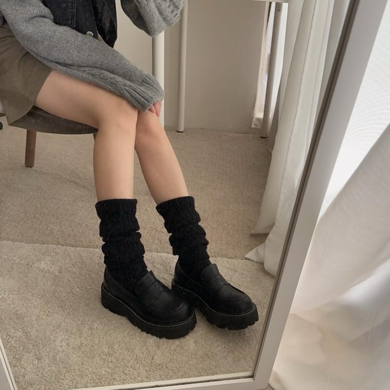 『現貨』 韓國製 加厚款羊毛堆堆襪套 麻花襪套 厚款 泡泡襪 兩用 羊毛襪 韓國代購 寒流必備 冬天必備 堆堆襪-細節圖2