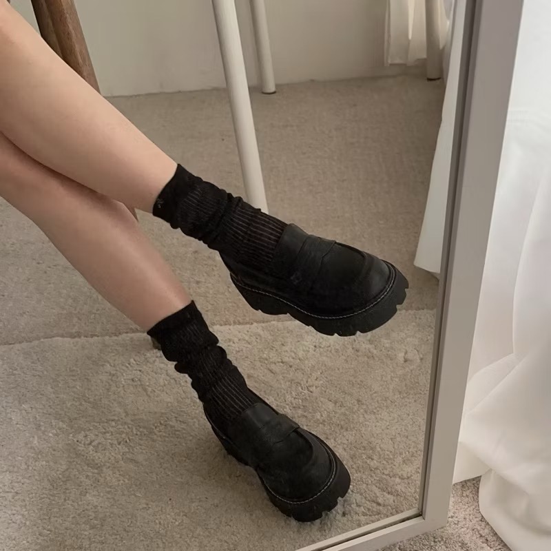 透膚襪 薄長襪 中長襪 透氣襪 堆堆襪 韓妞襪 韓國襪 韓國製 透膚感-細節圖11