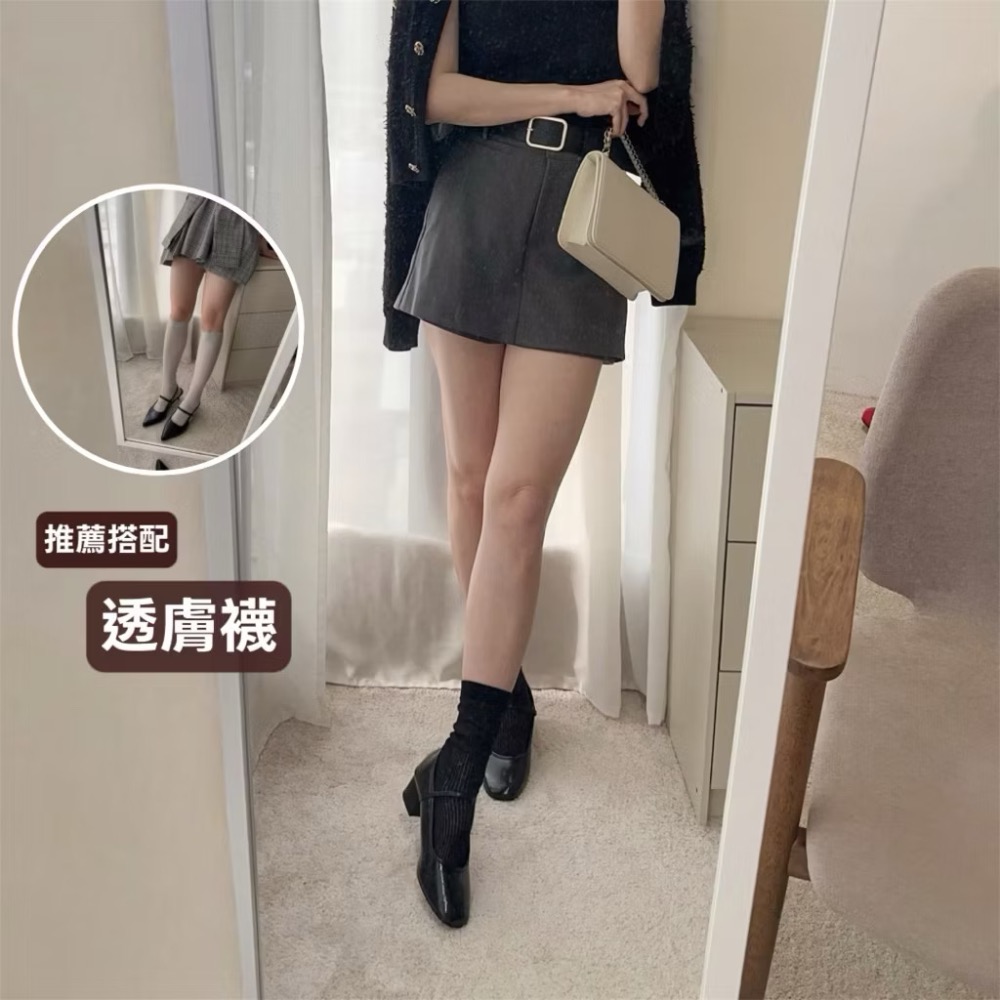 瑪莉珍牛皮女鞋｜粗跟顯腿長｜韓系氣質｜舒適4cm低跟鞋｜韓國代購-細節圖4