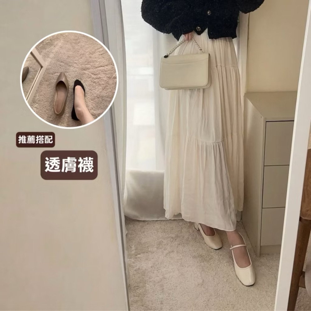 瑪莉珍牛皮女鞋｜粗跟顯腿長｜韓系氣質｜舒適4cm低跟鞋｜韓國代購-細節圖5
