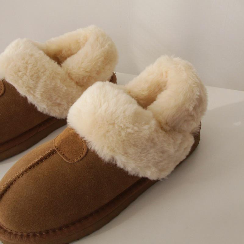 『東大門最好穿』兩穿 真皮 雪靴拖 毛毛拖鞋 雪靴 雪地拖鞋 懶人鞋 冬天拖鞋 交換禮物 聖誕禮物 韓國代購-細節圖4