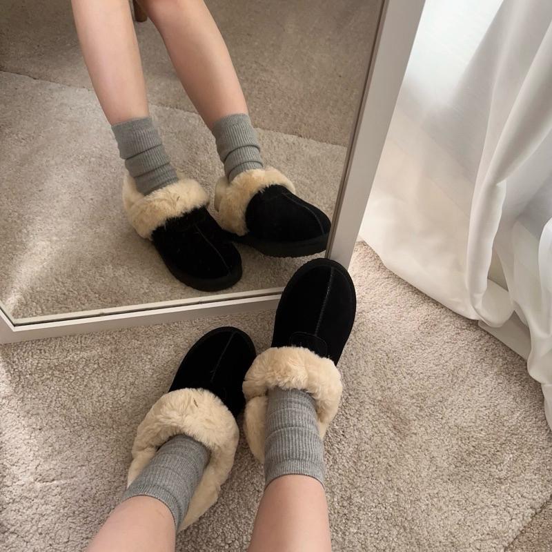 『東大門最好穿』兩穿 真皮 雪靴拖 毛毛拖鞋 雪靴 雪地拖鞋 懶人鞋 冬天拖鞋 交換禮物 聖誕禮物 韓國代購-細節圖6