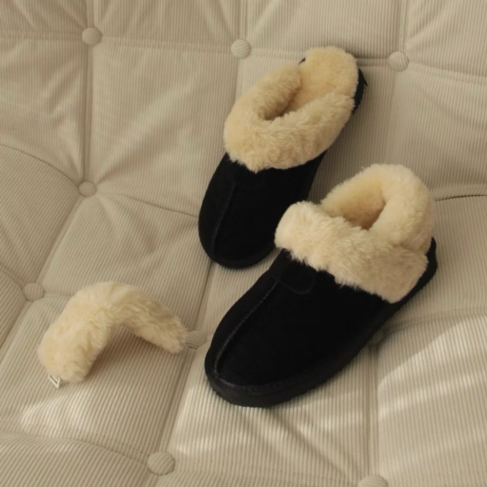 『東大門最好穿』兩穿 真皮 雪靴拖 毛毛拖鞋 雪靴 雪地拖鞋 懶人鞋 冬天拖鞋 交換禮物 聖誕禮物 韓國代購-規格圖9