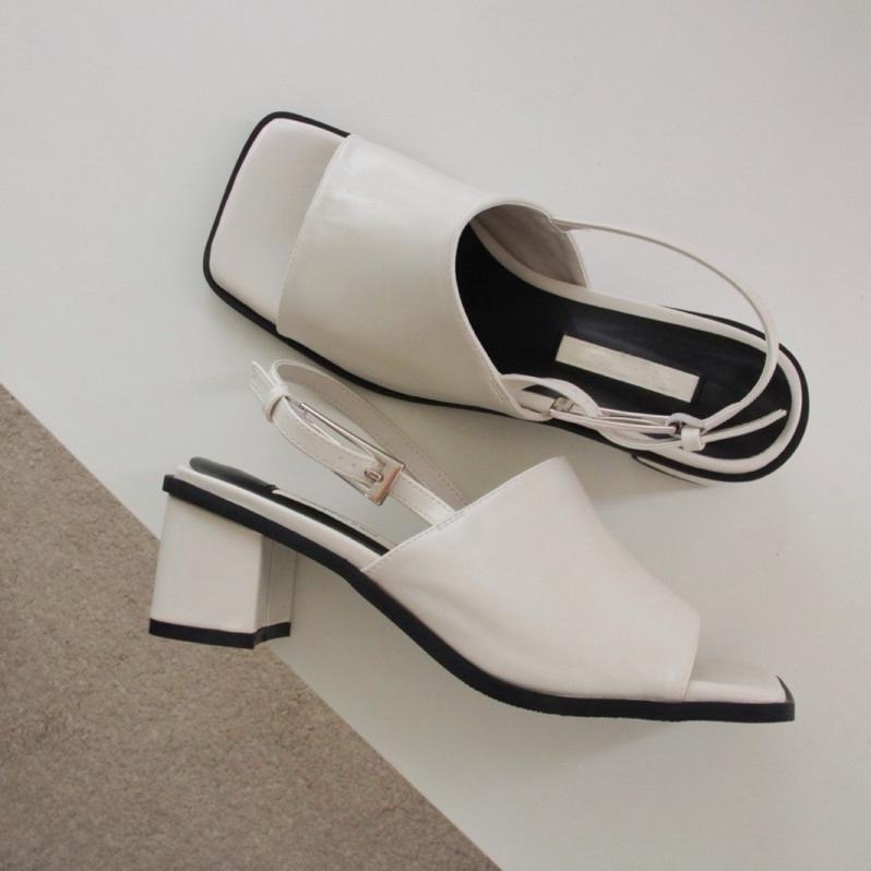 韓國質感粗跟魚口涼鞋 女 久站不痛 修飾腿型 穩定粗跟 百搭高跟鞋 夏季新款 韓國女鞋-細節圖3