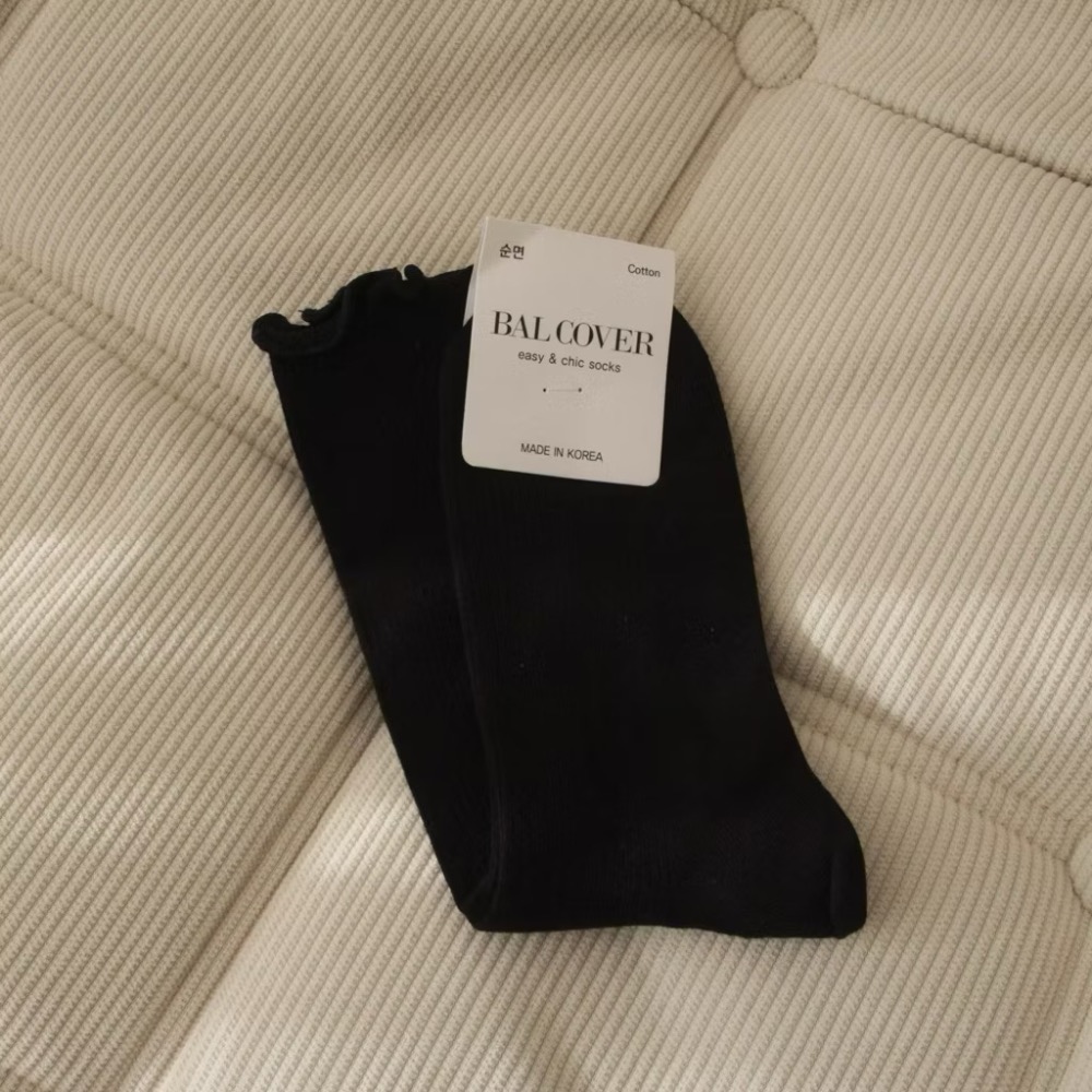 韓國女襪 捲捲襪 堆堆襪 捲邊襪 木耳邊 韓國製 女襪 造型長襪 木耳邊中筒襪 堆堆襪 韓國代購 韓國襪-細節圖7