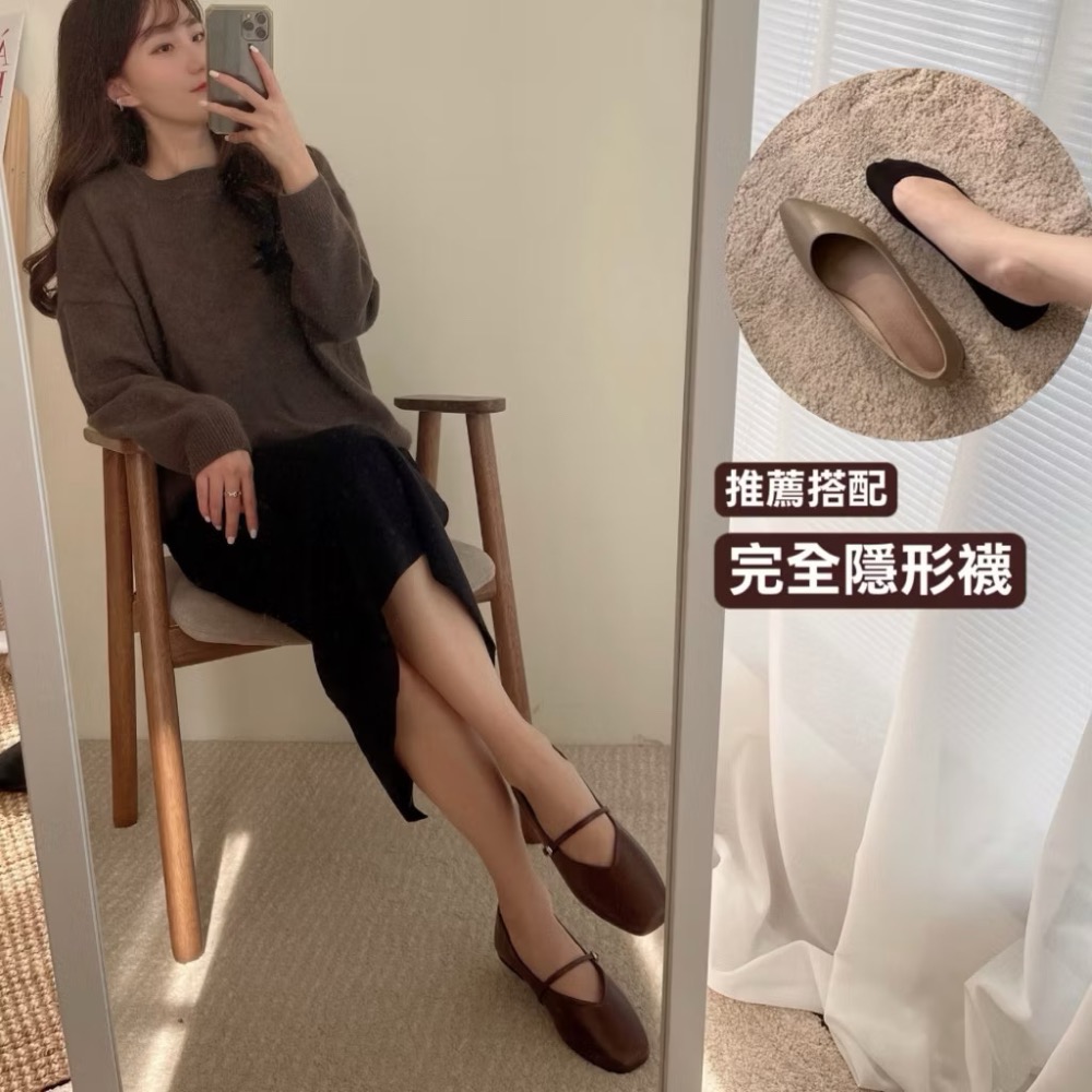 【現貨】真皮瑪莉珍鞋 女 牛皮娃娃鞋 柔軟不磨腳 平底瑪莉珍 韓國同款 辦公室女鞋 低跟娃娃鞋 經典百搭女鞋 韓國代購-細節圖7