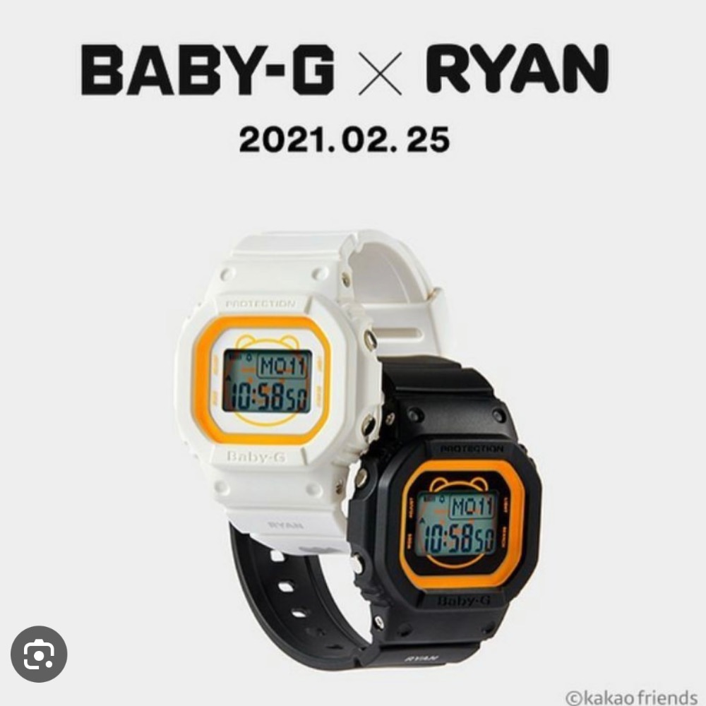 韓國KAKAO FRIENDS RYAN x CASIO Baby-G BGD-501 限定聯名款電子錶- 瑞