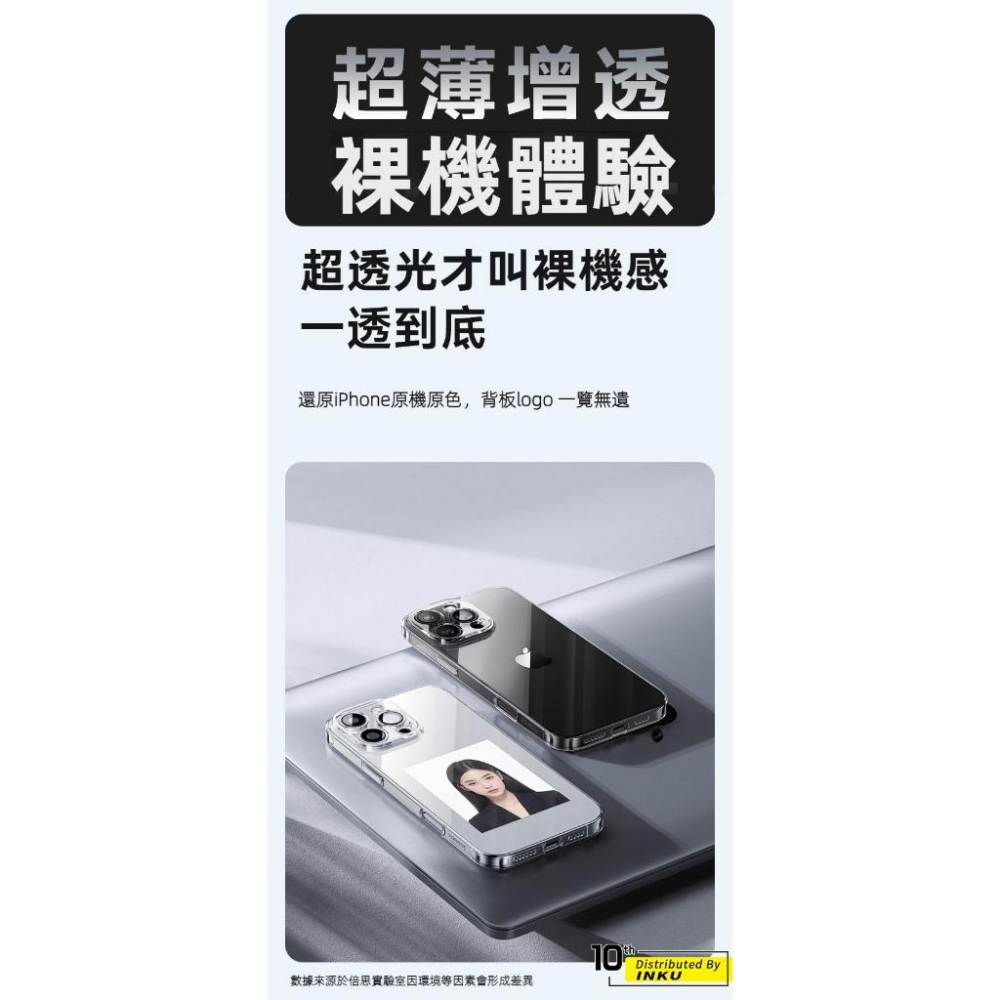 倍思 簡系列 iPhone16 15 Pro Max 超薄透明保護殼 氣囊防摔無紋抗黃-細節圖4
