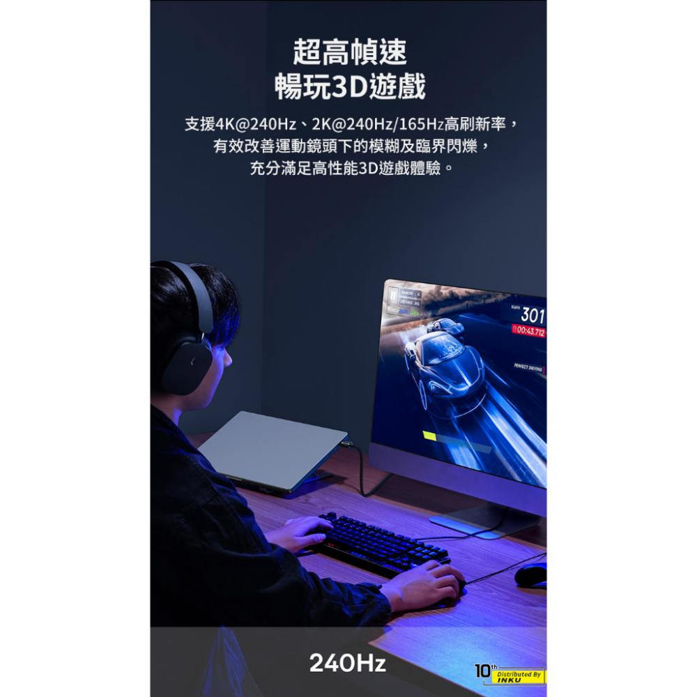 倍思 DP8K 高畫質雙螢幕轉換線 4K 2K 音畫同步 電競HDR 3D 1M 5M-細節圖5