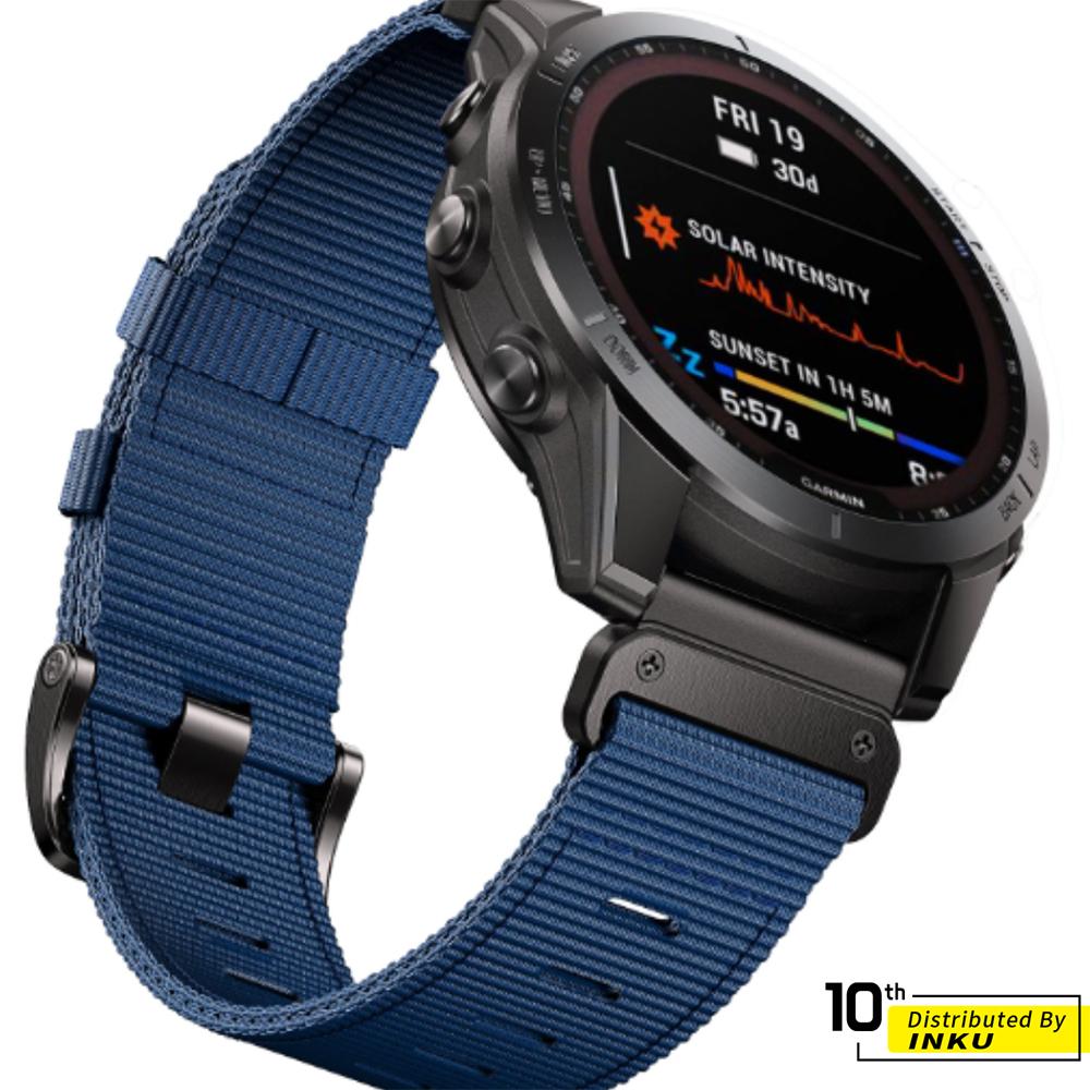 ibits Garmin fenix7 戰術尼龍編織錶帶 快拆替換腕帶 運動舒適工裝風 22mm 26mm-細節圖6