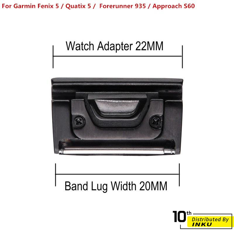 ibits Garmin fenix 5 5x 5s 不鏽鋼錶帶連接器 轉接頭 20mm 26mm-細節圖4