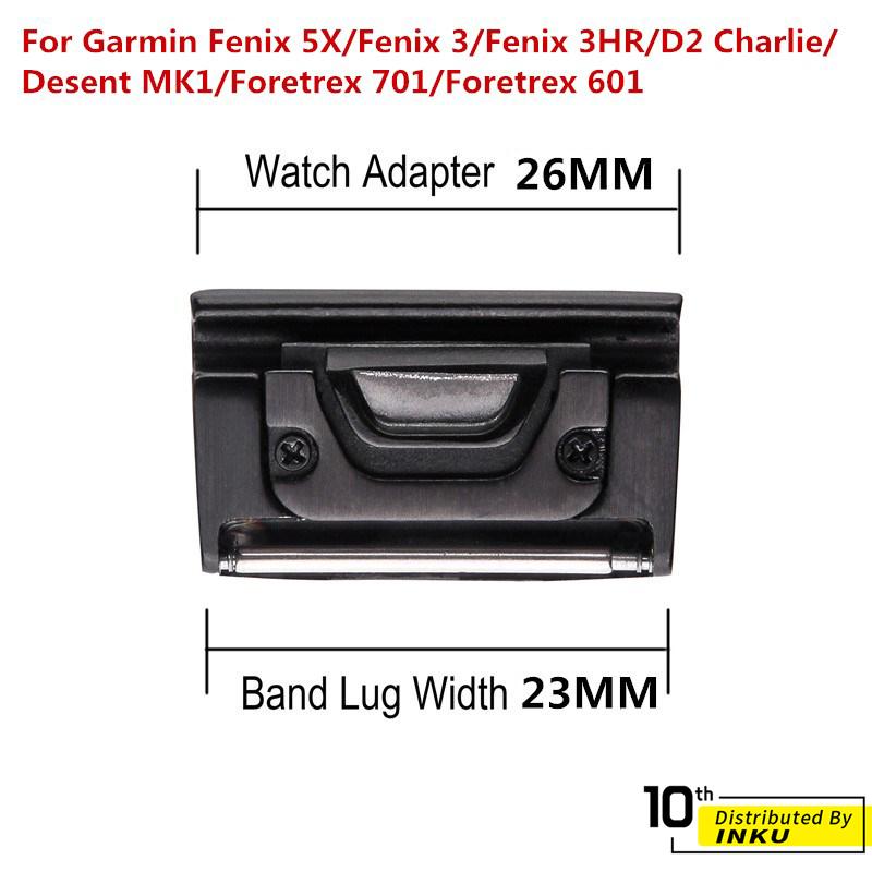 ibits Garmin fenix 5 5x 5s 不鏽鋼錶帶連接器 轉接頭 20mm 26mm-細節圖5