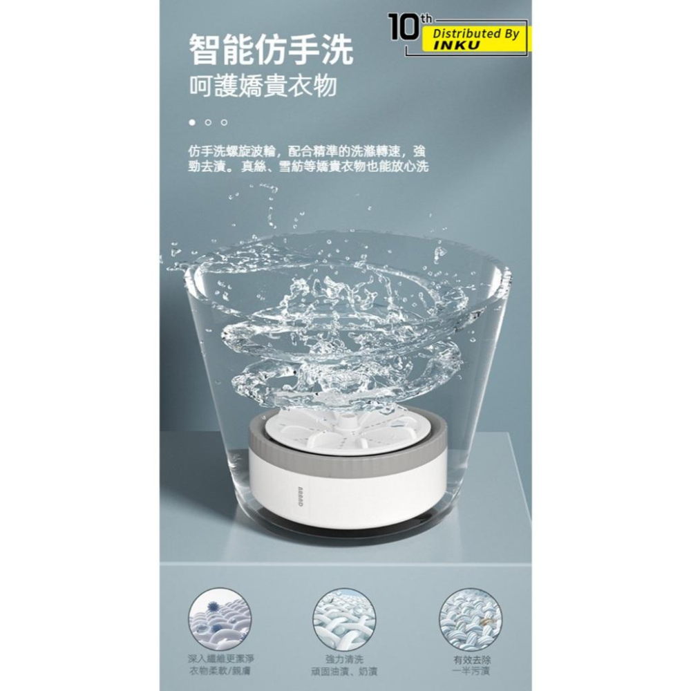 ibits A19 迷你渦輪全自動洗衣機 家用內衣褲襪子 清洗機 USB插頭-細節圖5
