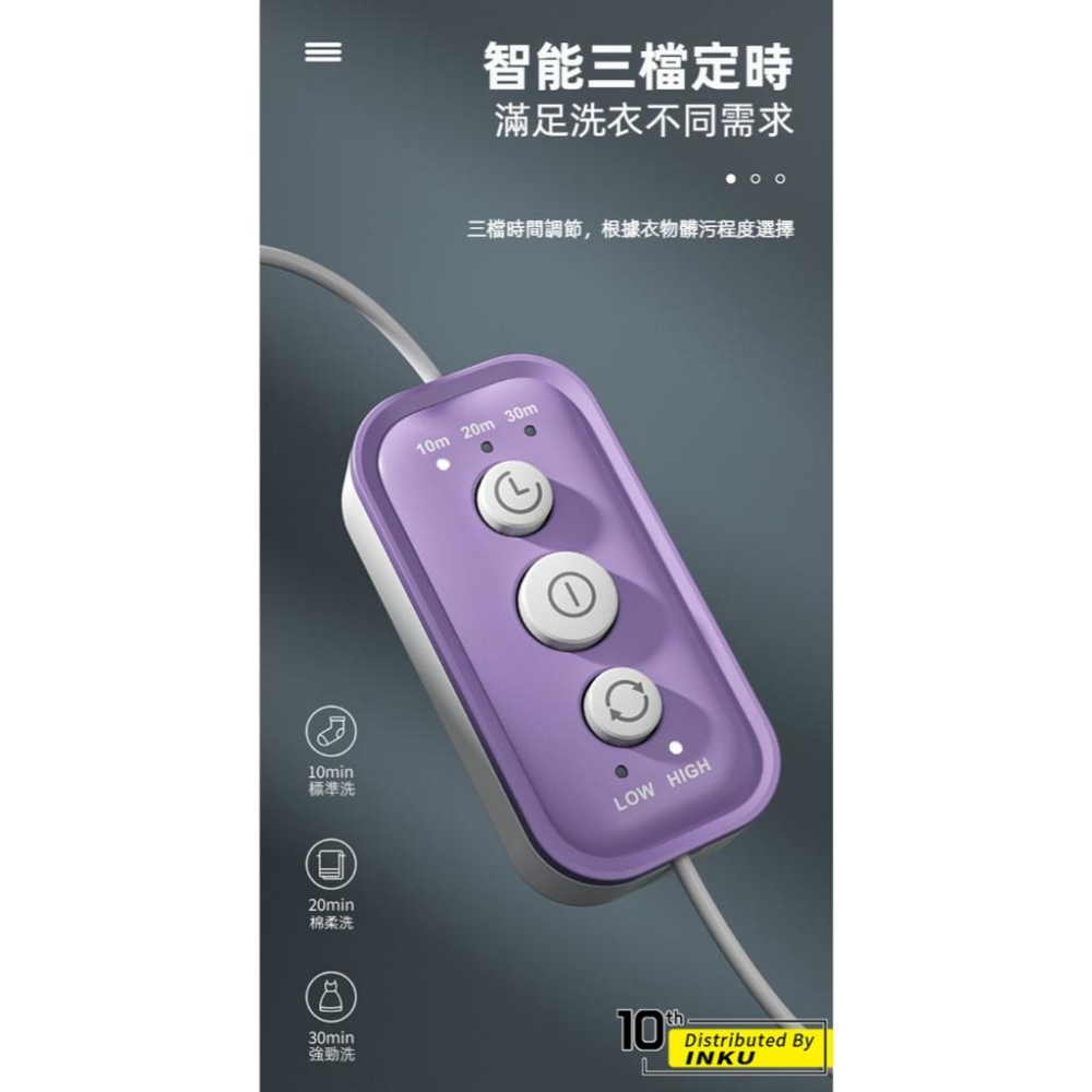 ibits A19 迷你渦輪全自動洗衣機 家用內衣褲襪子 清洗機 USB插頭-細節圖7