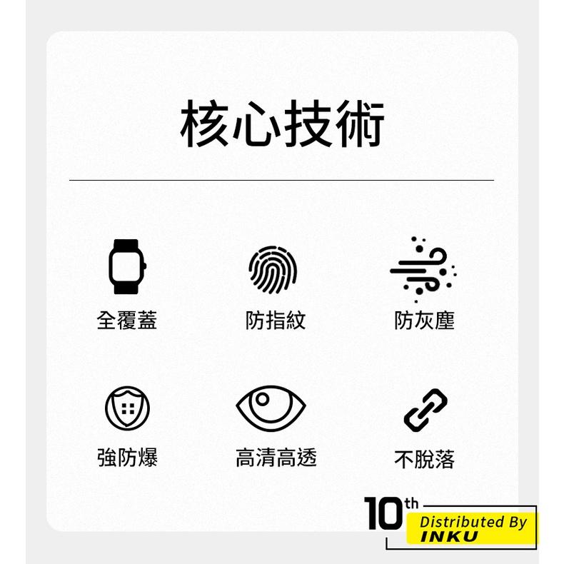 PZOZ Apple watch鋼化膜 9D曲面保護貼 40mm 45mm-細節圖3