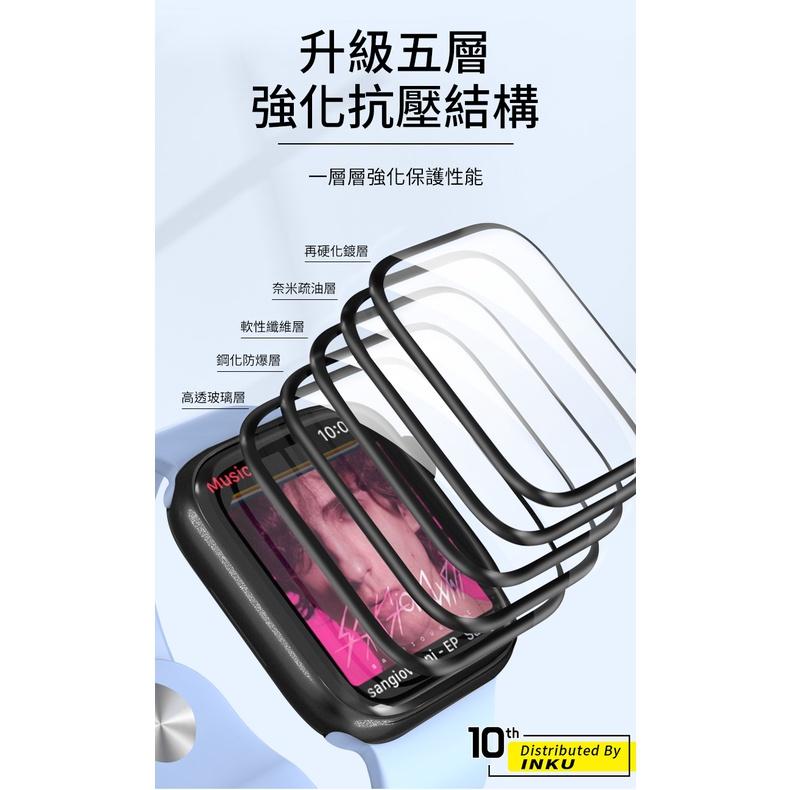 PZOZ Apple watch鋼化膜 9D曲面保護貼 40mm 45mm-細節圖5