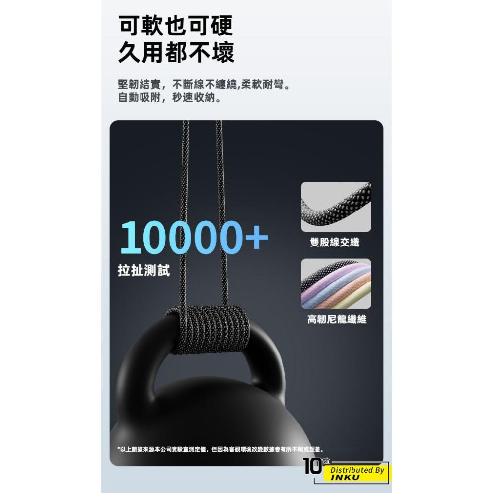 ibits 魔繩2 磁吸編織快充收納線 蘋果USB 雙TypeC 吸附收納便捷 1M-細節圖4