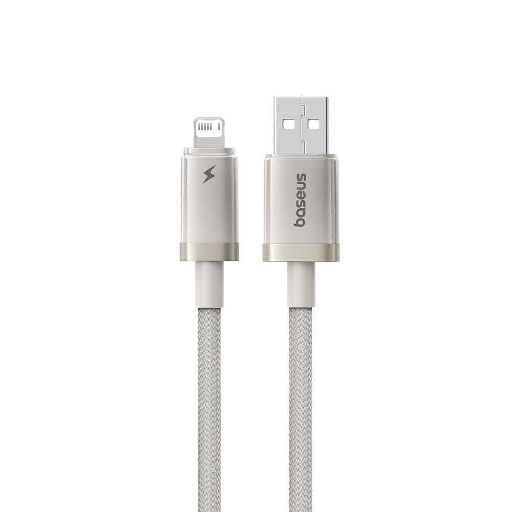 倍思 鈦合金 USB to iP充電線 2.4A快充 480Mbps 尼龍編織 1m 2m-細節圖2