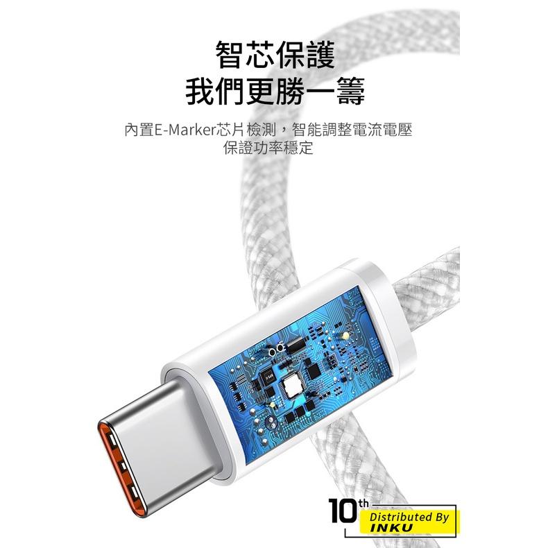 倍思 靈動 100W快充線 TypeC to TypeC 編織線 QC PD快充 1m 2m-細節圖8
