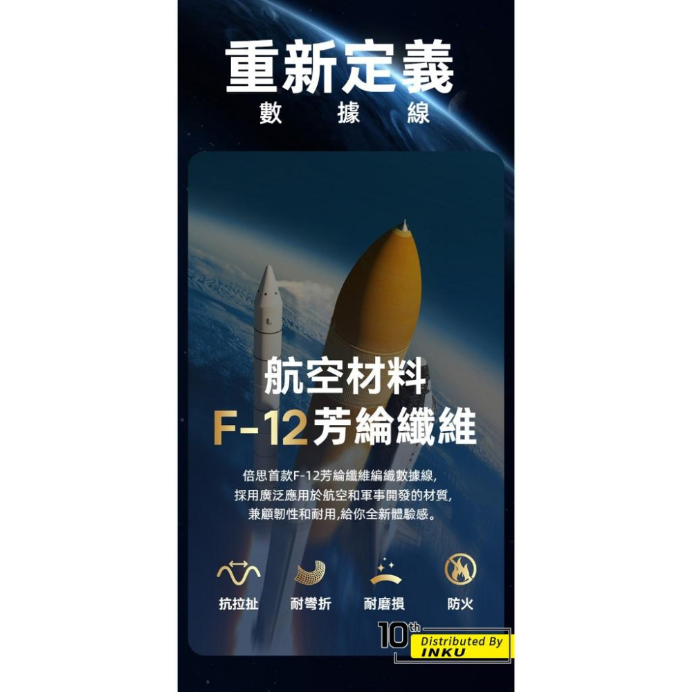 倍思 航空系列 100W TypeC快充線 USB 超級快充 480Mbps數據傳輸 1m 2m-細節圖5