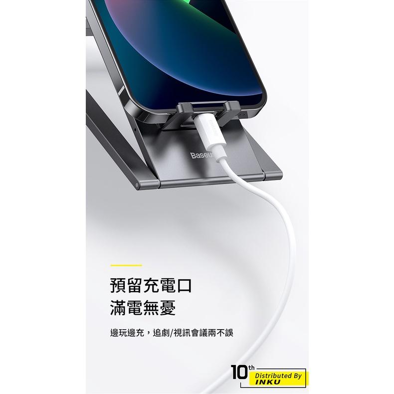 倍思 卡片金屬桌面支架 手機平板折疊 360度調節超穩固懶人-細節圖8