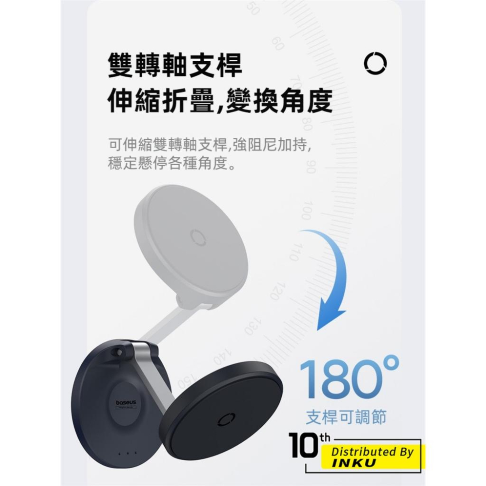 倍思 MagPro 磁吸可折疊牆貼支架 手機懶人支架 直播追劇 可上牆無痕貼-細節圖6