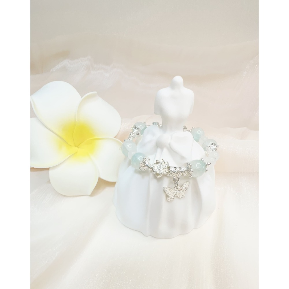 ❤︎ 妞仔小舖 台灣現貨 甜美琉璃蝴蝶串珠手鍊Y02 【手鍊、飾品、情人節禮物、閨密禮物、女朋友禮物】-規格圖1