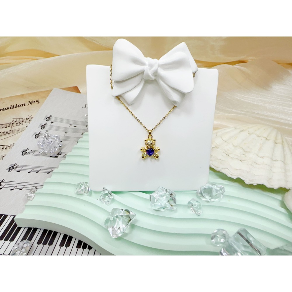 ❤︎ 妞仔小舖 台灣現貨 可愛熊熊(紫色)款式項鍊 S04【項鍊、飾品、情人節禮物、閨密禮物、女朋友禮物】-規格圖1