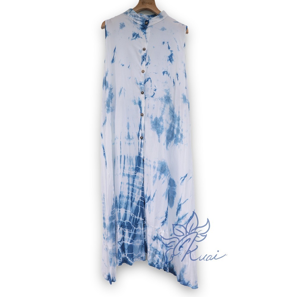 藍染立領涼沙罩衫-細節圖5