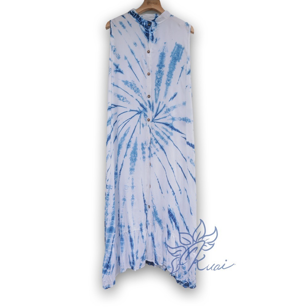 藍染立領涼沙罩衫-細節圖7