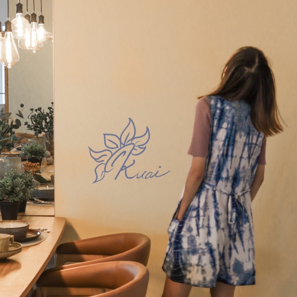 藍染棉質修身連身褲（尺寸請結帳時備註）-細節圖3