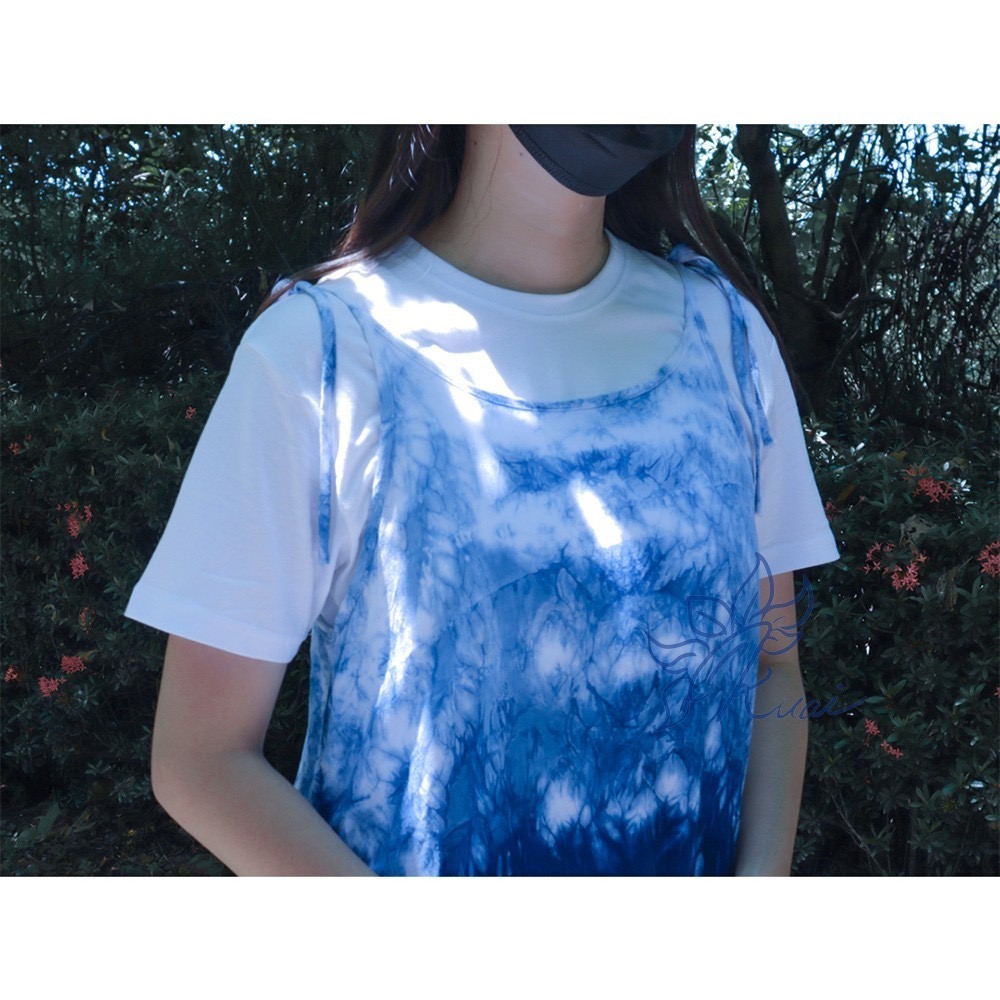 藍染綁帶短洋-細節圖4