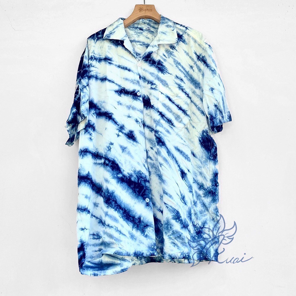 藍染古巴領涼紗襯衫（尺寸請結帳時備註）-細節圖2