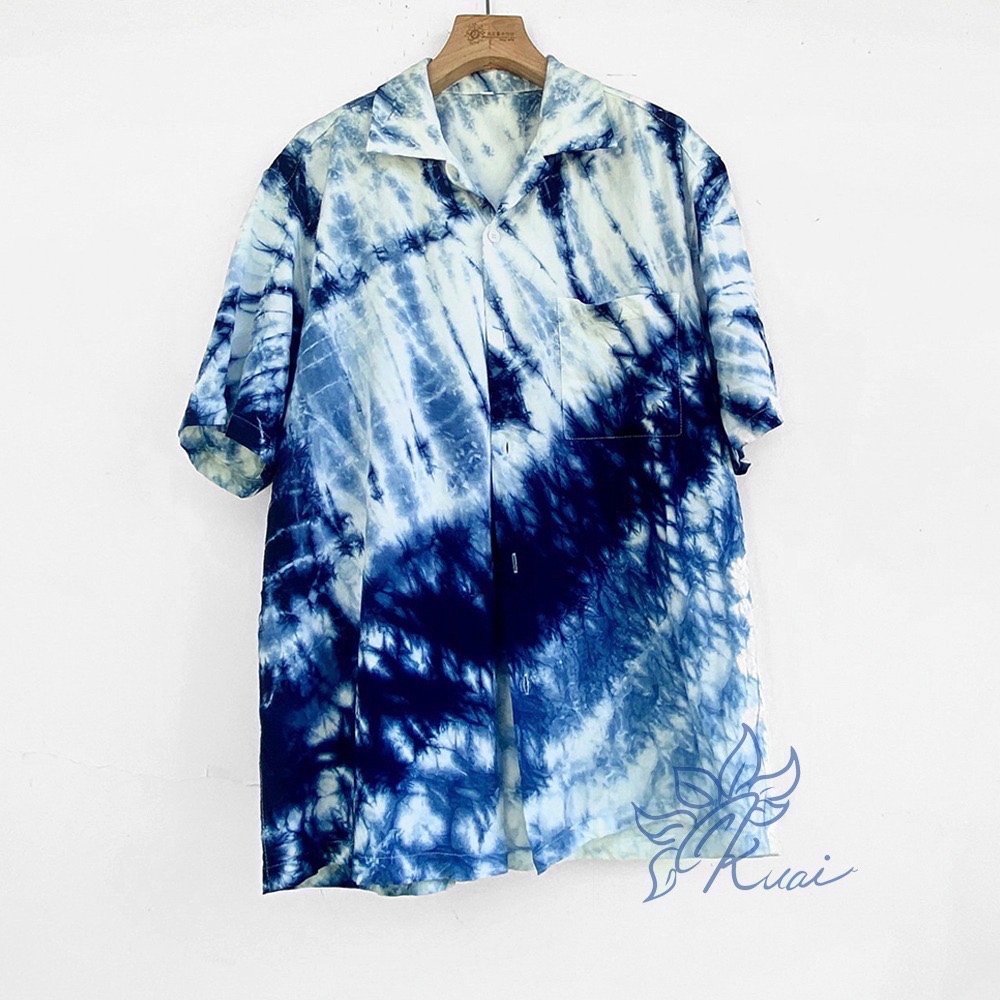 藍染古巴領涼紗襯衫（尺寸請結帳時備註）-細節圖3