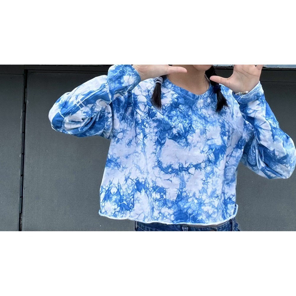 藍染短版長袖-細節圖2