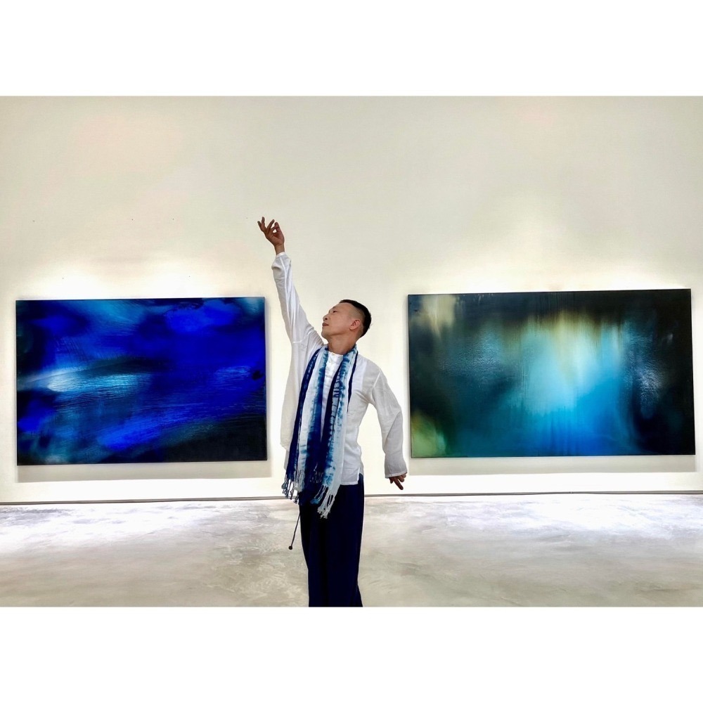 藍染嫘縈圍巾(小條)-細節圖2