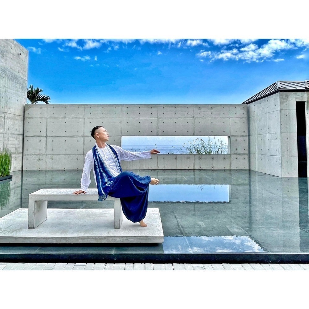 藍染嫘縈圍巾(小條)-細節圖3