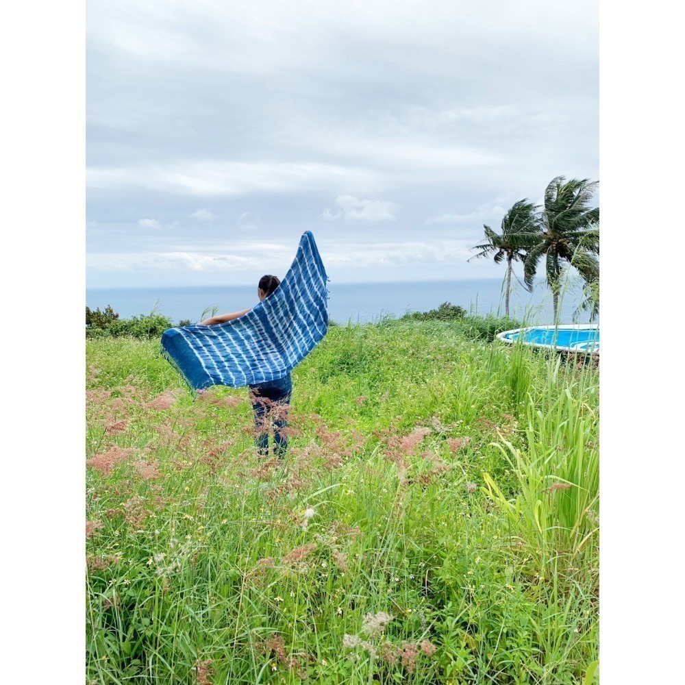 藍染嫘縈圍巾(小條)-細節圖7