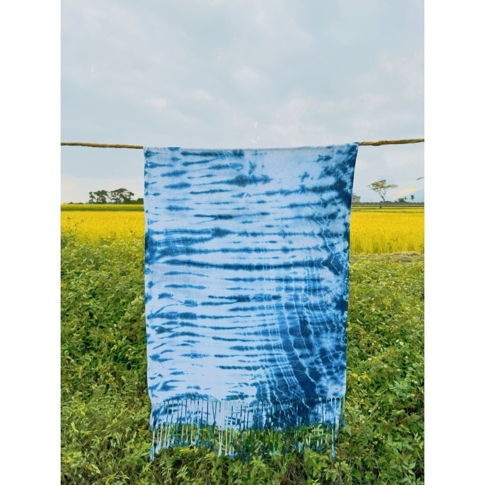 藍染嫘縈圍巾(小條)-細節圖10