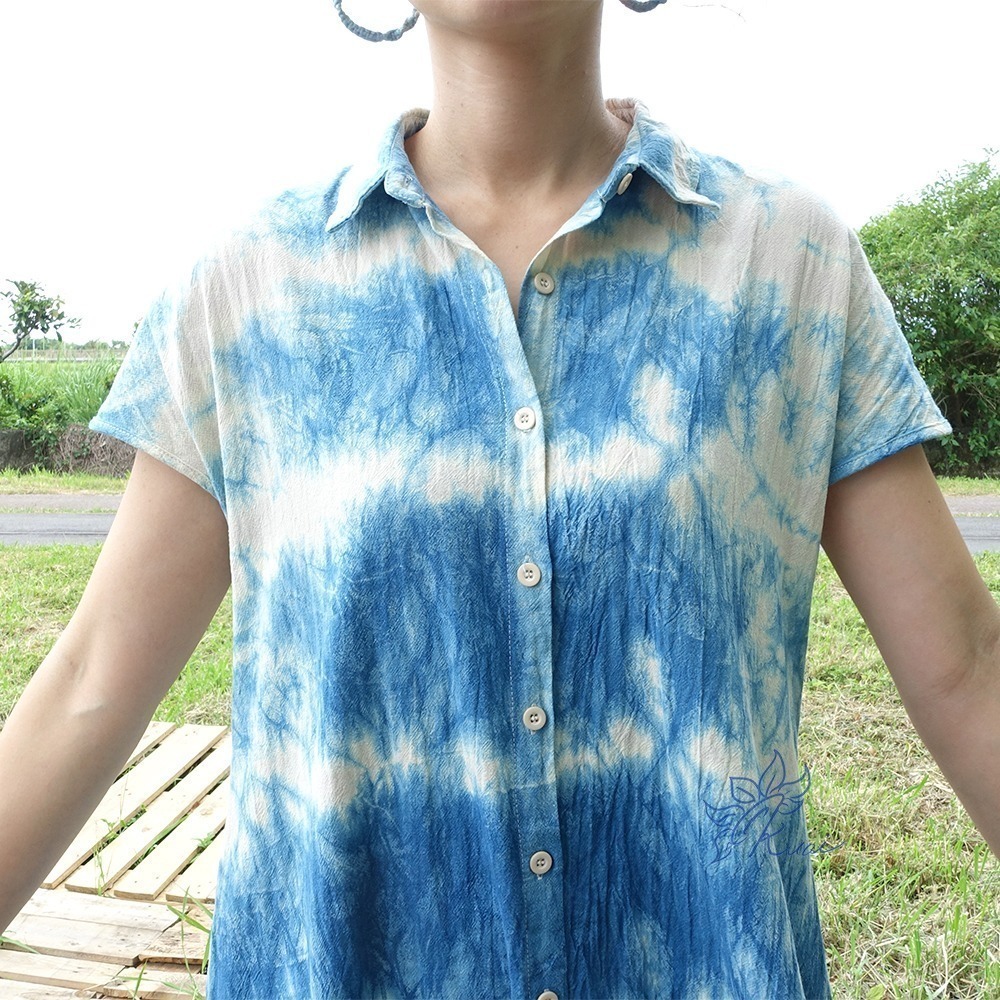 小圓領長板襯衫兩穿洋裝-細節圖2