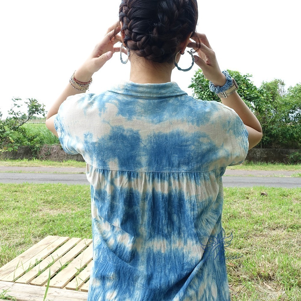 小圓領長板襯衫兩穿洋裝-細節圖3