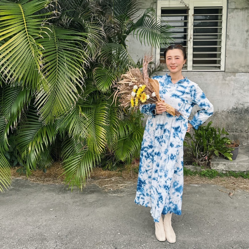 藍染木耳洋裝-細節圖2