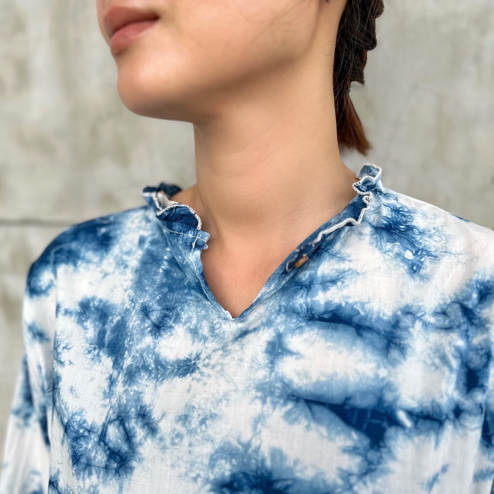 藍染木耳洋裝-細節圖6