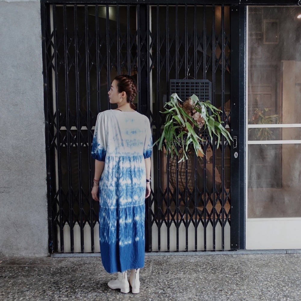 藍染公主七分袖洋裝(尺寸請結帳時備註)-細節圖2