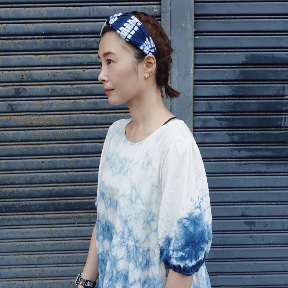 藍染公主七分袖洋裝(尺寸請結帳時備註)-細節圖3