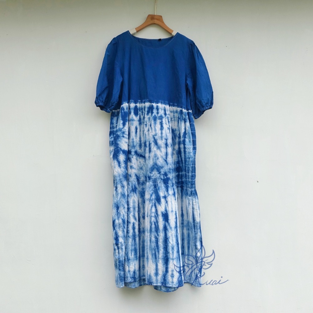 藍染公主七分袖洋裝(尺寸請結帳時備註)-規格圖11