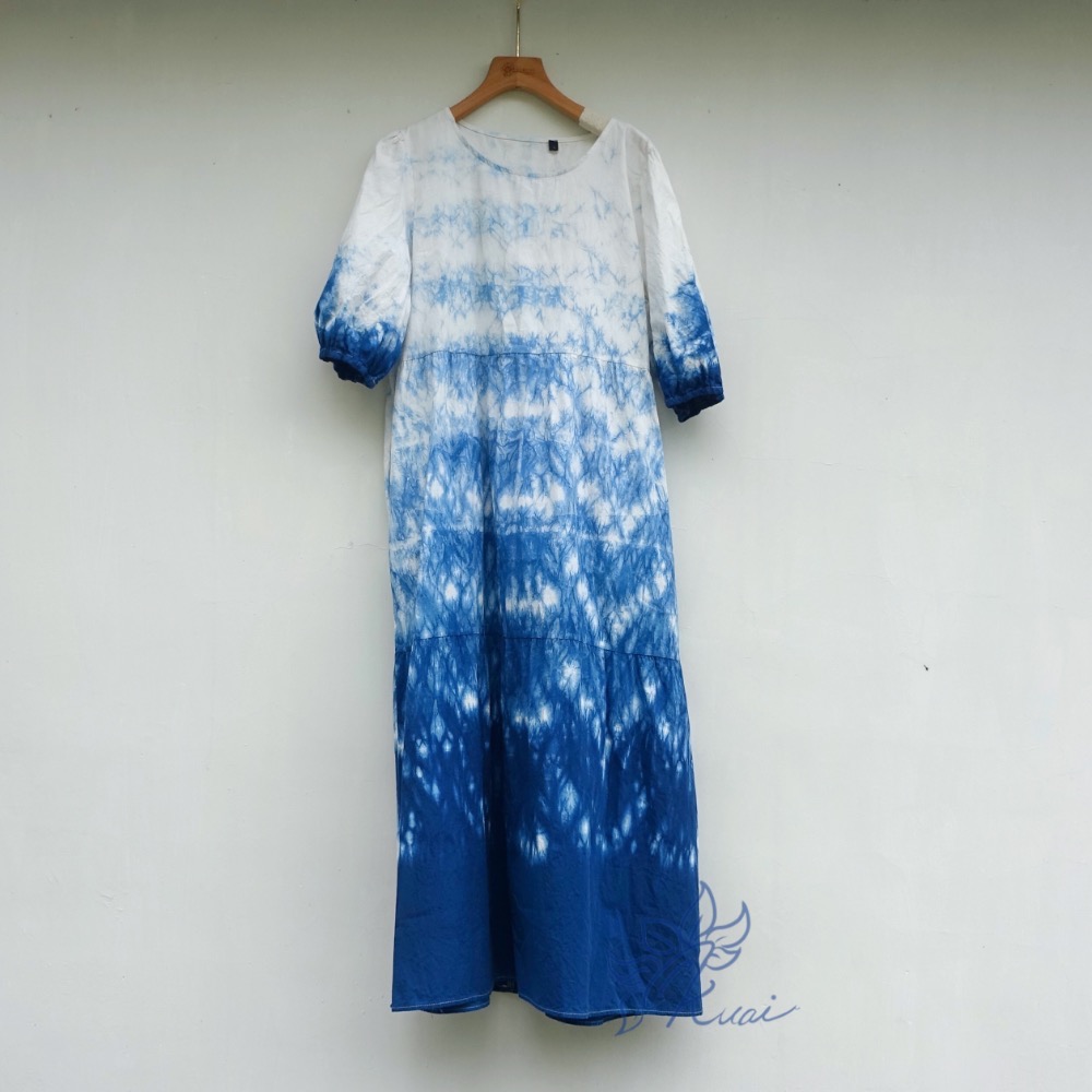 藍染公主七分袖洋裝(尺寸請結帳時備註)-規格圖11