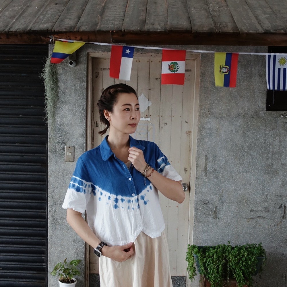 藍染設計款軟棉襯衫-細節圖2