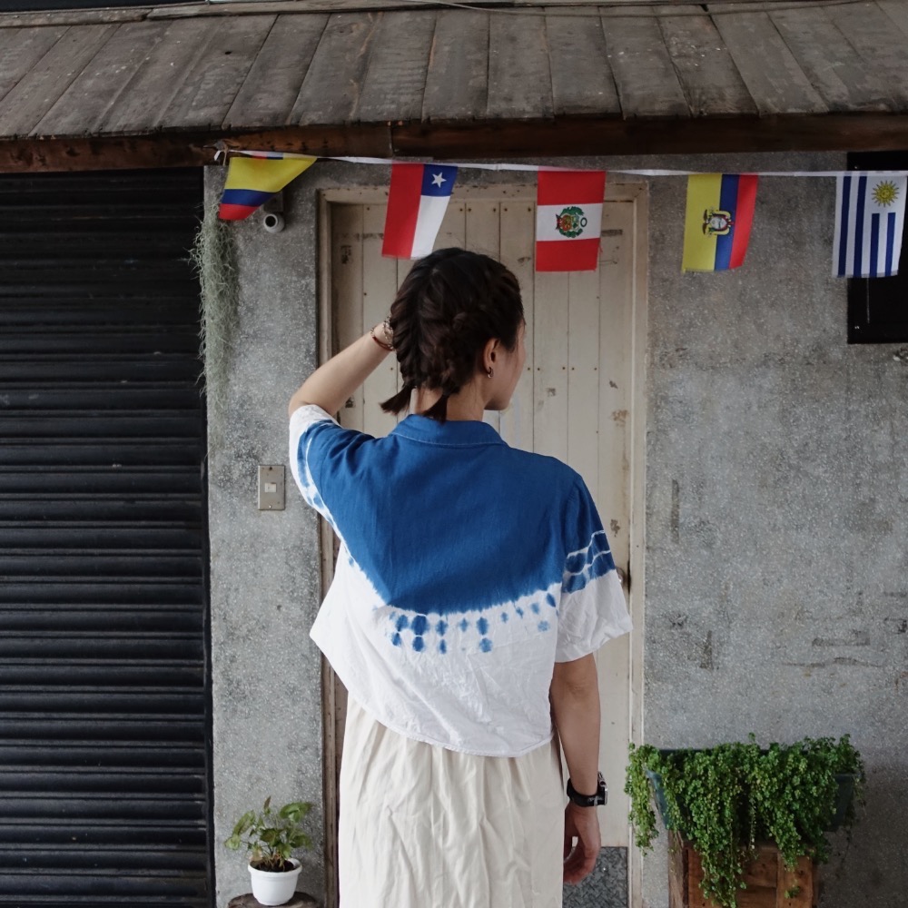 藍染設計款軟棉襯衫-細節圖3